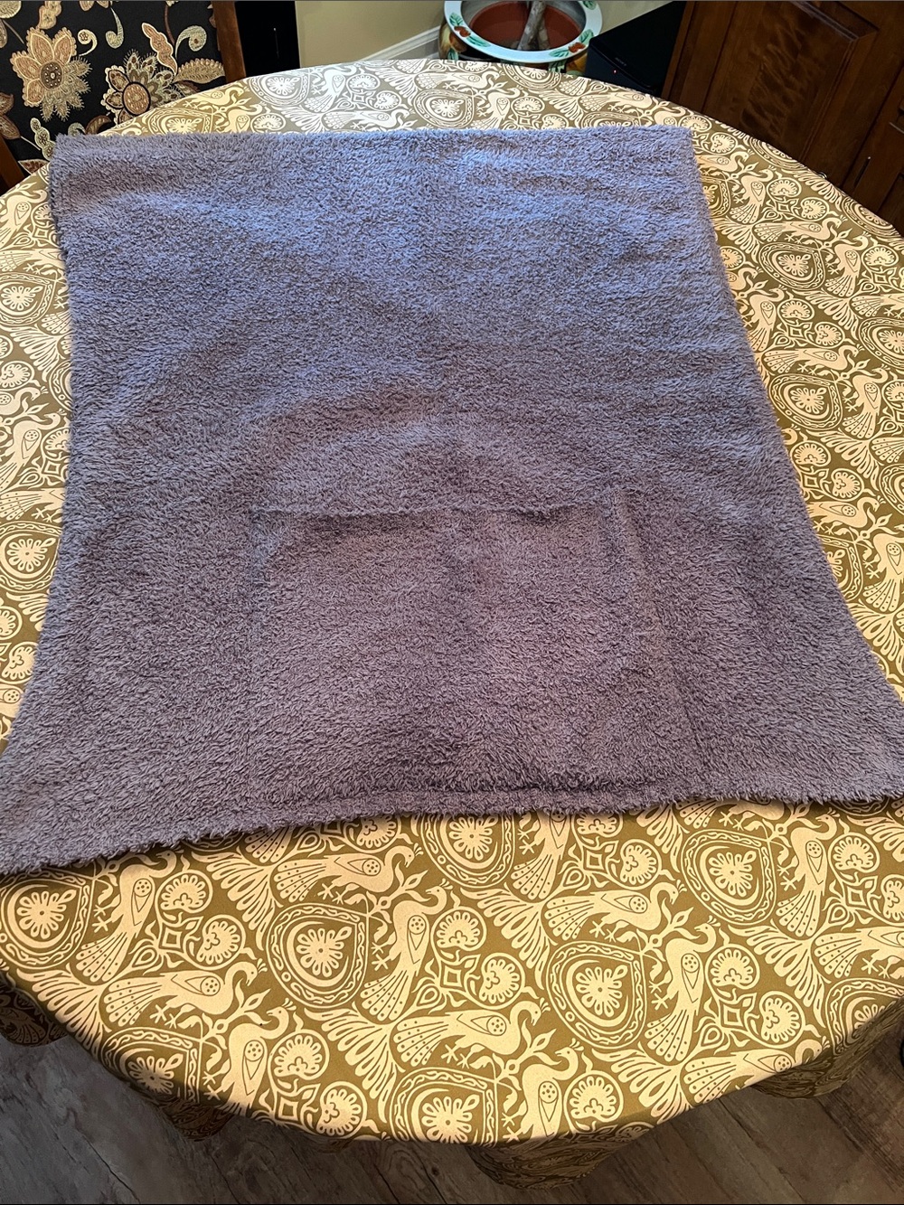 Barefoot Dreams Grey Plush Wrap with Pockets